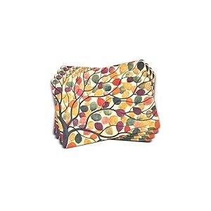 Pimpernel 10,5 x 10,5 cm Panneau MDF avec arrière en liège Dancing Branches Sets de Table, Lot de 4, Multicolore