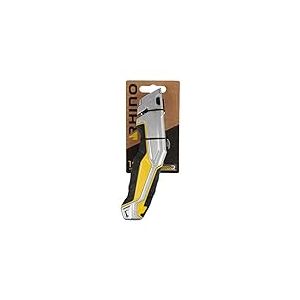 RHINO - Couteau à moquette 18mm - Cutter à cran - Largeur lame 18 mm - Avec sécurité automatique - Prise en main optimale grâce à son manche ergonomique - Garantie à vie - Couteau à lame rétractable