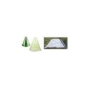 Relaxdays Cônes de forçage en Lot de 24, Accessoire Plantes, Protection Contre Escargot et Oiseaux, PVC, Cloche, Vert & WERKA Pro - 10381 - Voile d'hivernage en Rouleau - 2 x 10 m - 30 g/m2 - Blanc