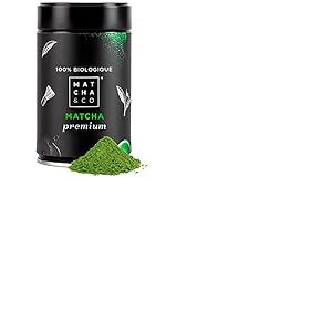 Th&eacute; Matcha 100% biologique 80 g [qualit&eacute; sup&eacute;rieure c&eacute;r&eacute;monielle Premium]. Poudre de th&eacute; vert du Japon