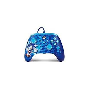 PowerA Advantage Manette Filaire pour Xbox Series X|S, Manette de Jeu, Manette de Jeu vidéo Filaire, Manette Gaming, USB-C, Fonctionne avec Xbox One, sous Licence Officielle - Style Sonic