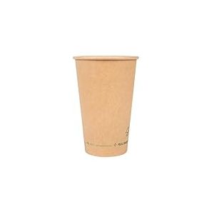 García de Pou 50 Unités - Gobelets Boissons Froides et Chaudes 1 Paroi 480 ml 300 g/m2 9/6 x 13,2 cm Marron Carton