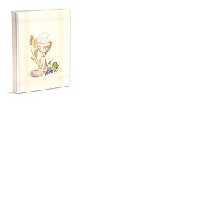 Album Photo de Communion 20 x 25 cm, 60 Pages Blanches en Carton &eacute;pais et r&eacute;sistant, entrecoup&eacute;es de Pergamino, Format 20 x 25 cm, Beige