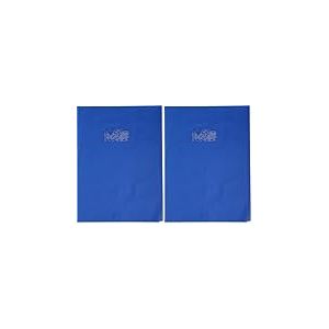 Calligraphe 72402AMZC Un Prot&egrave;ge-Cahier Grain Cuir Bleu - 24x32 cm - 22/100&egrave;me avec Porte-&Eacute;tiquette - PVC Opaque (Lot de 2)