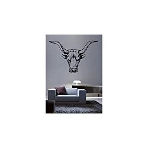 Stickers Tête de Taureau - Bleu Clair, L 120cm x H 80cm