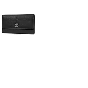 Timberland Leather RFID Flap Wallet Clutch Organizer, Portefeuille Femme, Noir (Galet), Taille Unique