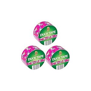 Duck Tape Ruban adhésif créatif Unicorns 100-45 – Ruban adhésif rose pour bricolage, décoration et création – Dimensions : 48mm x 9,1m – Couleur rose et motifs Licorne (Lot de 3)
