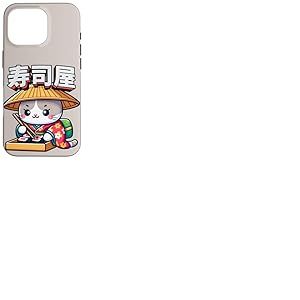 Chat Japonais Maneki Neko au Bar &agrave; Sushi Mignon Kawaii Coque pour iPhone 16 Pro