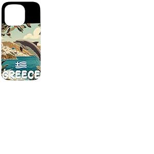Superbe Costume de Dauphin Grec avec Vue sur la Gr&egrave;ce Coque pour iPhone 15 Pro