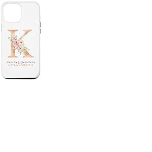 Lettre K initiale aquarelle rose poudré fleur rose Coque pour iPhone 12 Pro Max
