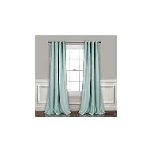 Lush Decor Paire de Rideaux à œillets avec Doublure occultante isolée Bleu 120 cm