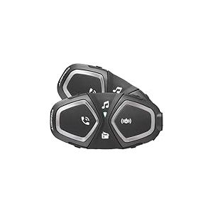 INTERPHONE Connect HD - Double Casque Moto Écouteurs Stéréo Haute Fidélité 40 mm, Utilisation Pilote - Distance 300 MT, Autonomie 12 Heures, Radio, GPS, TFT, étanche IPX67