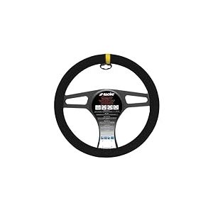 Simoni Racing Couvre-Volant Carrera Look - Microfibre Noir + Marquage Jaune - 37-39cm