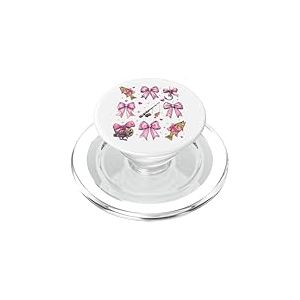 Fishing Fisher Canne à pêche Fille Coquette Bow Rose Mom PopSockets PopGrip pour MagSafe