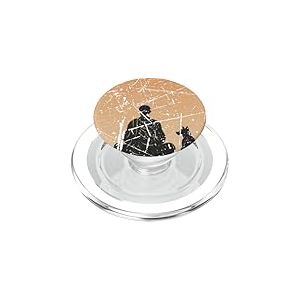 Zen Peace Monk and Dog of Mindful Living PopSockets PopGrip pour MagSafe