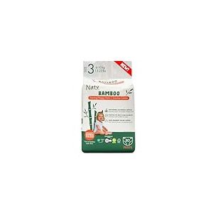 Naty Bamboo - Couches-Culottes en fibres de viscose de bamboo – Douceur soyeuse, Couches-Culottes à base de plantes, Hypoallergéniques pour peau sensible et super absorbantes (Taille 3, 80 unités)