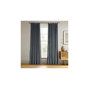 HPD Half Price Drapes Rideaux occultants Thermiques en Velours Signature pour Salon, Chambre &agrave; Coucher, 1 Panneau de 243 cm de Long, 127 x 243 cm (l x L), Bleu Gris