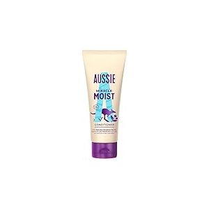 Aussie Miracle Moist Après-shampoing hydratant végan, formule nourrissante à l’huile de noix de macadamia pour les cheveux secs et abîmés, Sans cruauté, Flacon recyclable, 200 ml