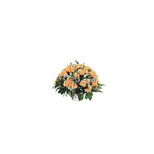 DRW Centre Fleurs cimetière Santos Rond avec Coupe dans des Tons orangés 40 x 40 cm