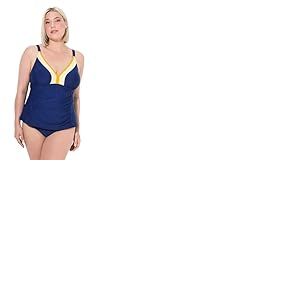 Ulla Popken Tankini, Sabrina, Colourblock Ensemble, Marine, 54 Femmes