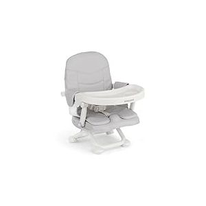 KikkaBoo Réhausseur de chaise PAPPO, Booster jusqu'à 36 mois, siège élévateur pliable, plateau amovible, chaise haute de voyage portable et réglable, compact, gris