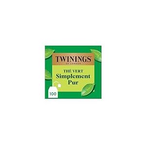 Twinings - Th&eacute; Vert Simplement Pur - 100 Sachets - &agrave; D&eacute;guster Chaud ou Froid