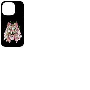 Loup indien tribal avec plumes Pretty Coque pour iPhone 14 Pro