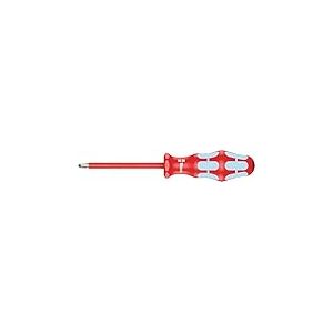 Wera 05022741001 3165 i PZ VDE Tournevis isolé pour vis cruciformes PZ, acier inoxydable, PZ 2 x 100 mm, Rouge/Ice bleu