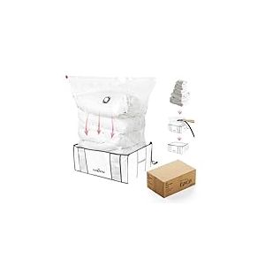 Compactor Lot de 3 sacs de rangement sous vide XXL pour vêtements avec boîte semi-rigide, cubes de compression pour couettes et couvertures