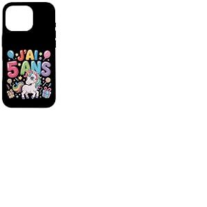 Enfant Licorne Enfant 5ans Anniversaire Garcon Fille Licorne Coque pour iPhone 16 Pro