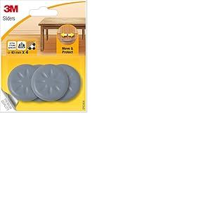 3M SP62A09 Patin glisseur/protecteur 4 pièces 40 mm Gris