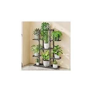 Zstar Étagère d'angle à 5 étages en métal pour l'intérieur et l'extérieur - Gris foncé