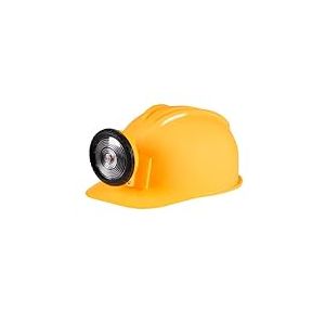 Boland 01414 - Casque de constructeur avec lumière - Jaune-noir - Pour adulte - Taille réglable - Chantier - Costume - Carnaval - Fête à thème (Lot de 2)
