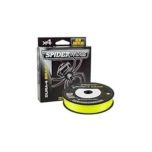 Spiderwire Tresse de P&ecirc;che Dura 4 Yellow 0.20mm 150m Ligne Multibrins PE Dyneema Bobine Spinning Carpe Mer