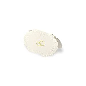 Club Green étiquettes Cadeau Bagues ovales avec Double, Ivoire, 45 x 25 mm, Lot de 100