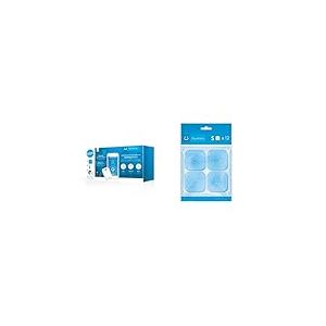 BLUETENS MASTER PACK Pack Électrostimulateur, Mixte Adulte, Bleu, 55 cm & ELEC1201 - Pack de 12 electrodes S