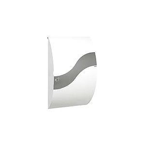 Renz 630000DE MEFA Wave 630 Boîte aux lettres en acier inoxydable avec clapet de retrait à l'avant Blanc 540 x 315 x 155 mm