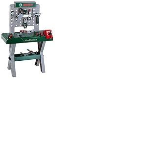 Theo Klein 8722 Bosch etabli 39 Pièces I avec Accessoires et Outils I Plan de Travail à Fonction Pédagogique I Jouet pour Enfants à partir de Trois Ans