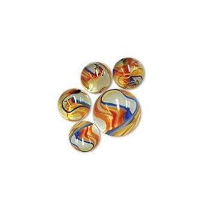 mesbilles - 25 Billes en Verre Perroquet : 24 Billes et 1 Calot