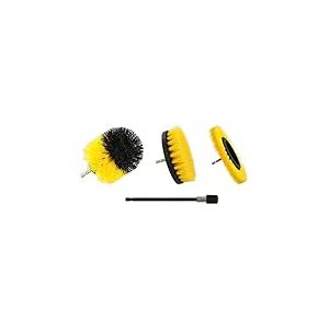 TIVOLY - Lot de Brosses Polypropyl&egrave;ne Plates & Ronde + Porte Outil - Fil Souple - Nettoyage Facile Tous Mat&eacute;riaux sans Rayures - Pour Perceuse