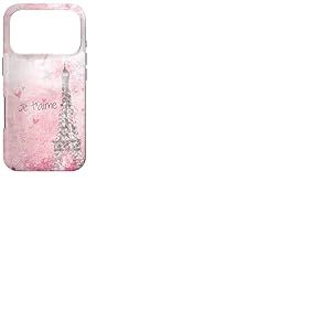 Mignon Paris Tour Eiffel Rose Pastel Rose Je t'aime Coque pour iPhone 17 Pro