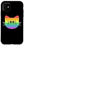 Chat né en 1991 Ans Anniversaire Maman de chat Papa de chat Coque pour iPhone 11