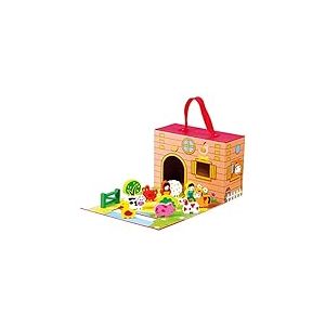 Bino 70612 Farm Boîte de Voyage Multicolore - version allemande