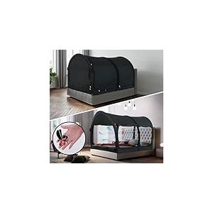 Alvantor Tente pour lit 2 en 1, tentes de rêve, Espace d'intimité, Tente d'intérieure dépliable, Portable, Respirante, réduit la lumière et Permet la Ventilation, pour lit Simple, Gris