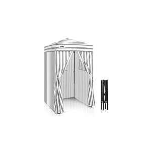 Eagle Peak Pop-up Cabine d’essayage extérieur 1.2m x 1.2m, vestiaire Portable de Plage Piscine Jardin avec fenêtre (Blanc/Gris)