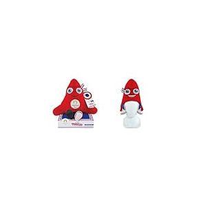 Doudou et Compagnie - Lot 1 Peluche Phryge Paralympique 30 cm Fabriqué en France + 1 Bonnet Phryge Rembourré Taille Unique - Forme Bonnet Phrygien Rouge - Jeux Paralympiques & Olympiques Paris 2024