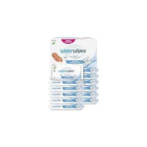 WaterWipes Sensitive+ Newborn & Baby Wipes, Lingettes Pour Nouveau-N&eacute;s et B&eacute;b&eacute;s, 720 unit&eacute;s (12 paquets), 3-en-1 nettoie, soigne, prot&egrave;ge, 99,9% d'eau, non parfum&eacute;es