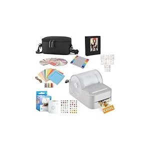 HP Sprocket Panorama Imprimante Photo et étiquettes Couleur Portable instantanée (Gris) Coffret Cadeau avec étui, Rouleau Zink, Album Photo, marqueurs, Autocollants et Cadres