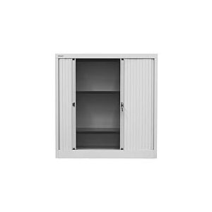BISLEY EuroTambour Armoire 2 étagères 2,5 Oh 800 mm, Métal, Volets roulants Lg645 Gris Clair, Corps Gris Clair, 43 x 80 x 103 cm