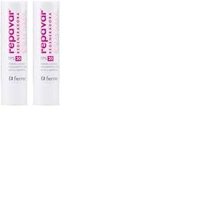 Repavar - Baume &agrave; L&egrave;vres - Rose Musqu&eacute;e et Protection Solaire SPF 20 - Protection L&egrave;vres R&eacute;g&eacute;n&eacute;rant Intensif - Hydrate, Prot&egrave;ge et R&eacute;pare le Nez et les L&egrave;vres - pour Enfants et Adultes - 4g (Lot de 2)